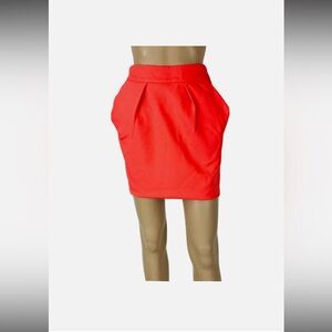 Zara Vibrant orange Women's High Rise pocket Mini Skirt Size XS W24